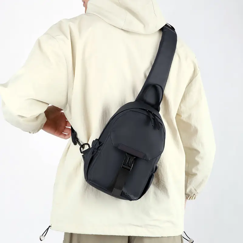 Men Grey Crossbody Backpack Large Capacity Lightweight Casual Bag - Image 7