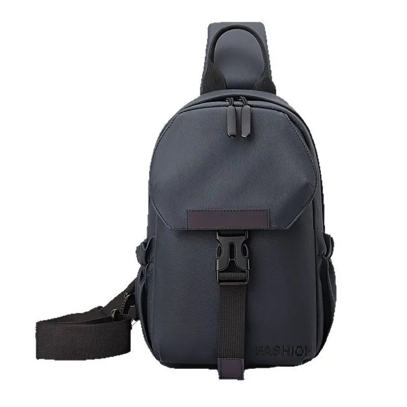 Men Grey Crossbody Backpack Large Capacity Lightweight Casual Bag - Image 9