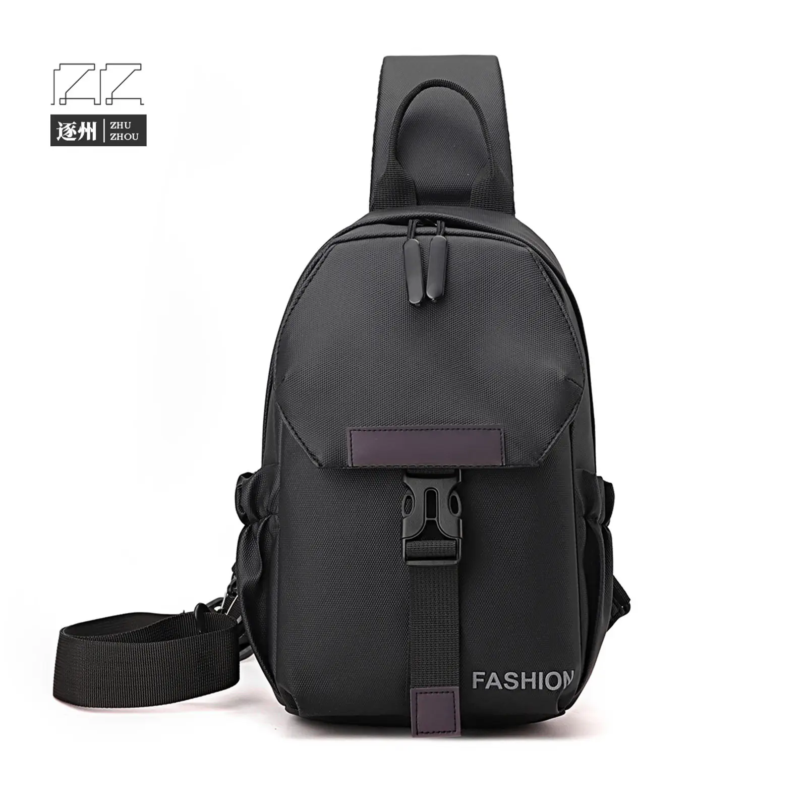 Men Grey Crossbody Backpack Large Capacity Lightweight Casual Bag - Image 2
