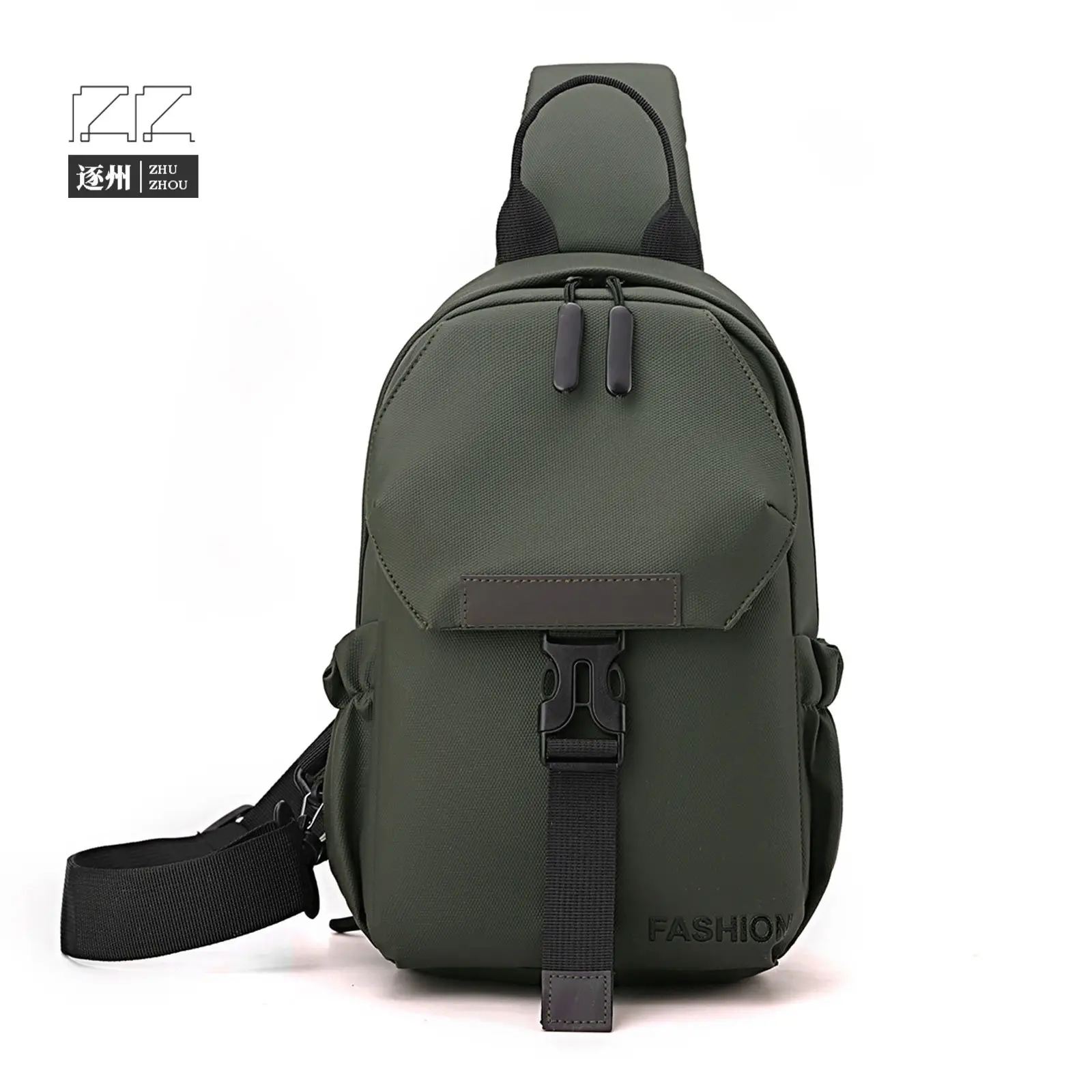 Men Grey Crossbody Backpack Large Capacity Lightweight Casual Bag - Image 3