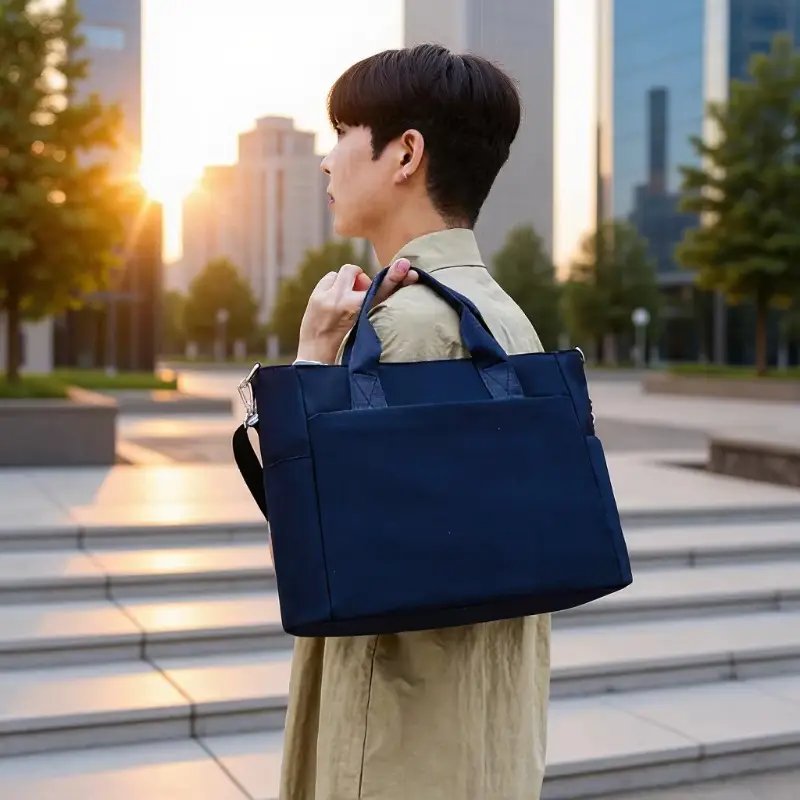 Men's Navy Blue Oxford Storage Tote Bag Large Capacity