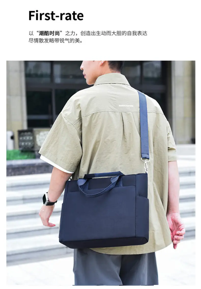Men's Navy Blue Oxford Storage Tote Bag Large Capacity — feature 22
