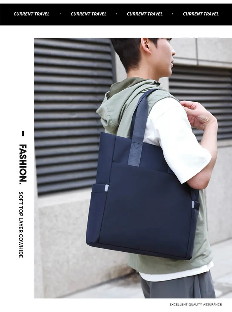 Men's Navy Blue Oxford Storage Tote Bag Large Capacity — feature 23