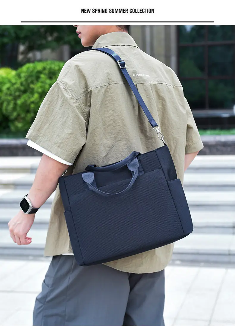 Men's Navy Blue Oxford Storage Tote Bag Large Capacity — feature 25