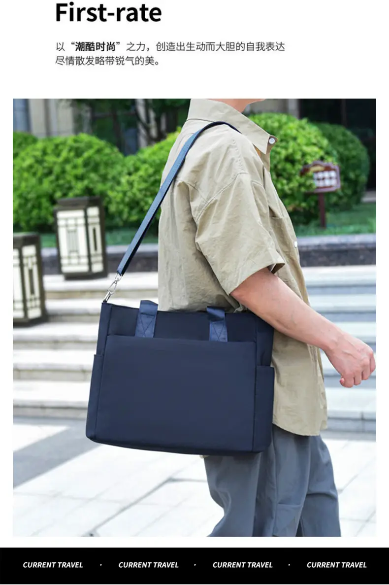 Men's Navy Blue Oxford Storage Tote Bag Large Capacity — feature 26