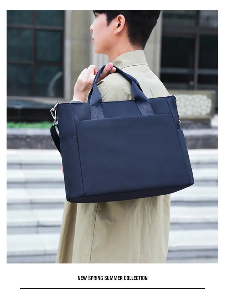 Men's Navy Blue Oxford Storage Tote Bag Large Capacity — feature 28