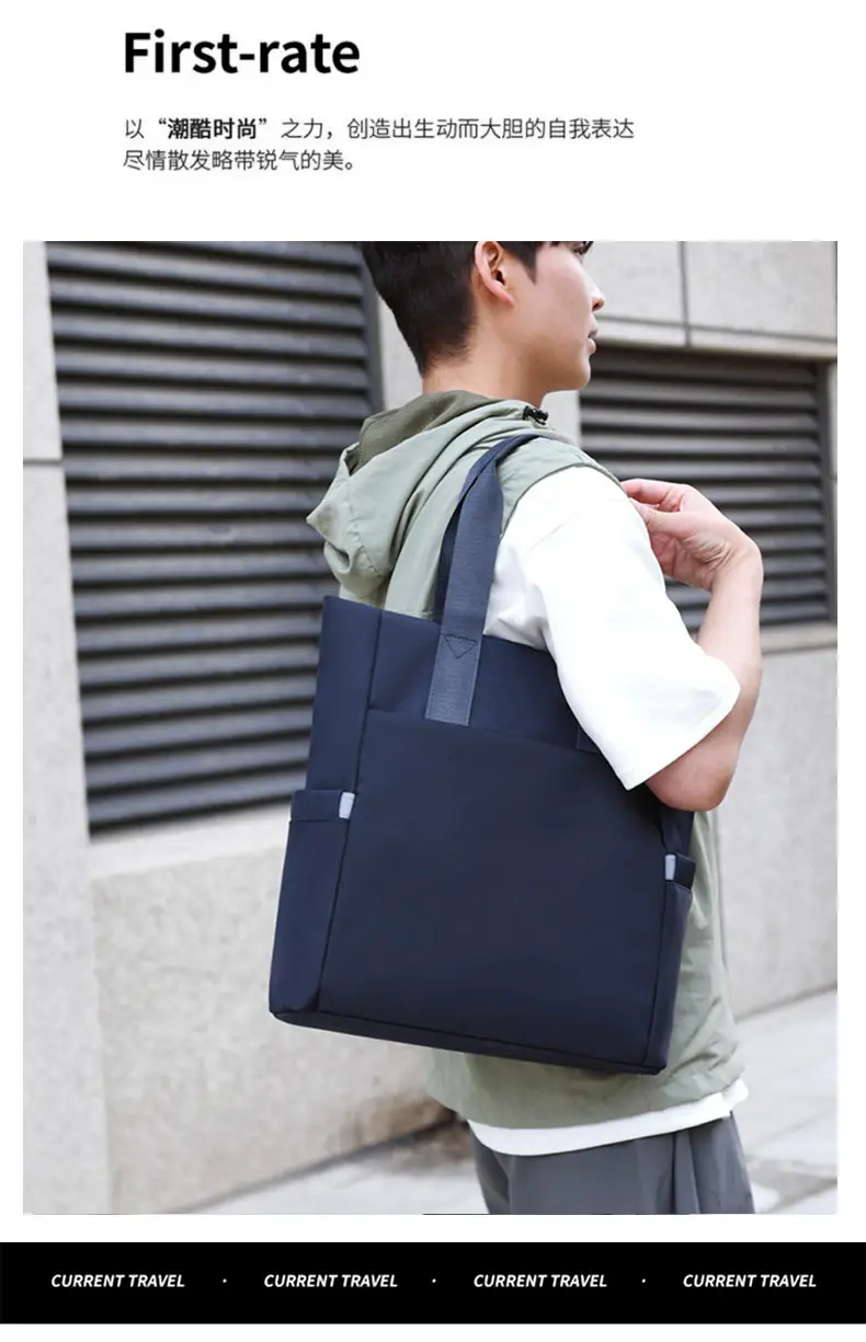 Men's Navy Blue Oxford Storage Tote Bag Large Capacity — feature 30