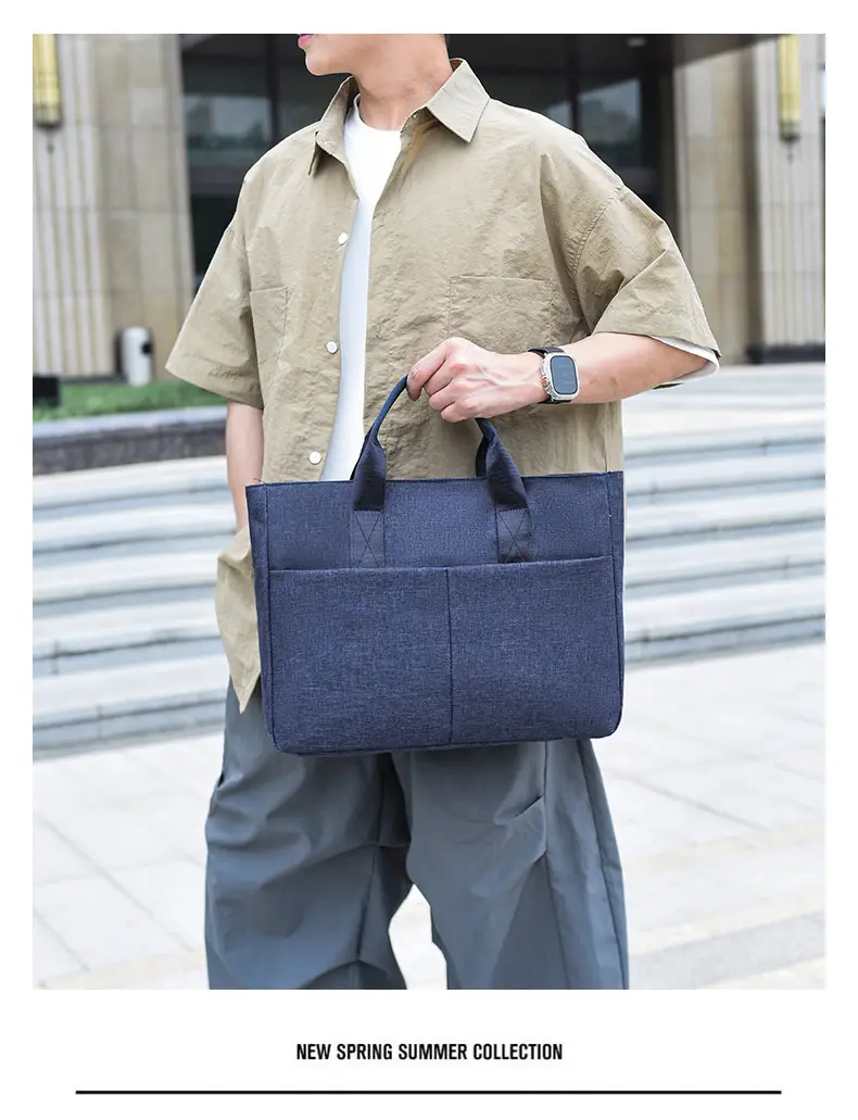 Men's Navy Blue Oxford Storage Tote Bag Large Capacity — feature 32