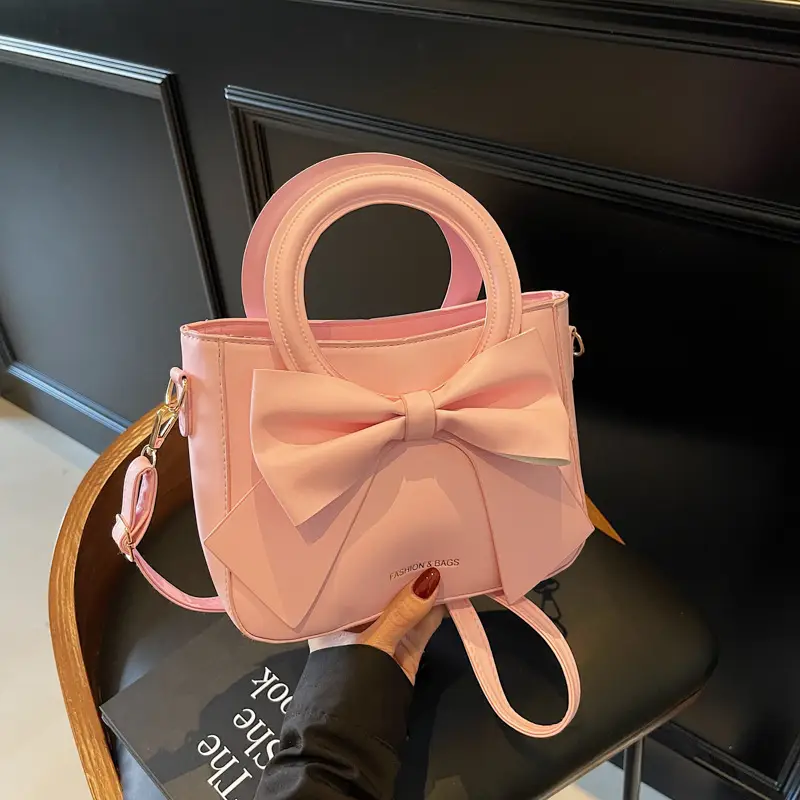Women's Bow Handbag Crossbody Shoulder Bag Pink Blue Black - Image 8