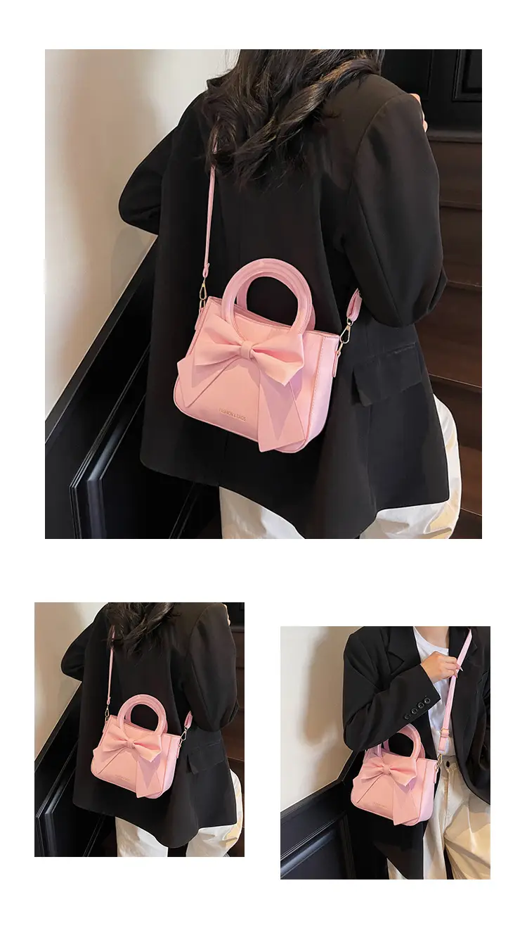 Women's Bow Handbag Crossbody Shoulder Bag Pink Blue Black — feature 11