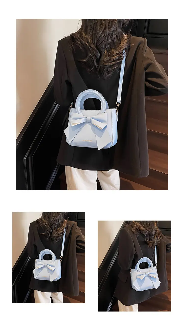 Women's Bow Handbag Crossbody Shoulder Bag Pink Blue Black — feature 12