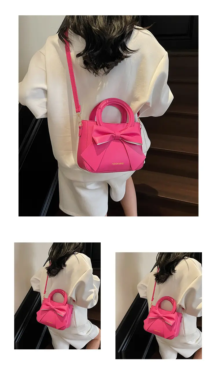 Women's Bow Handbag Crossbody Shoulder Bag Pink Blue Black — feature 9