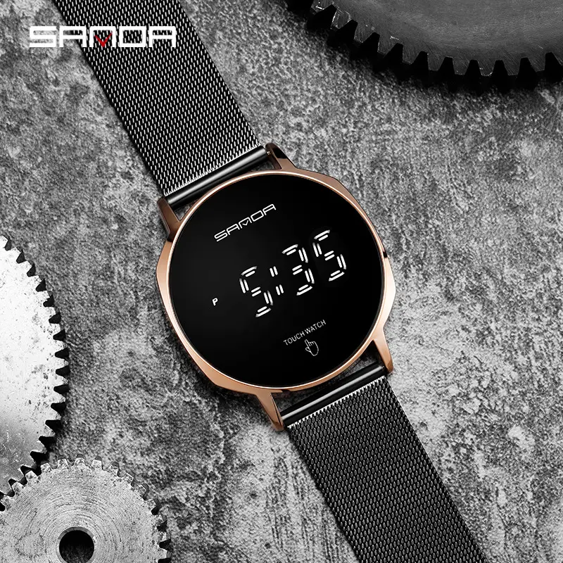 Sanda Touch Screen Watch Gold Mesh Strap Women
