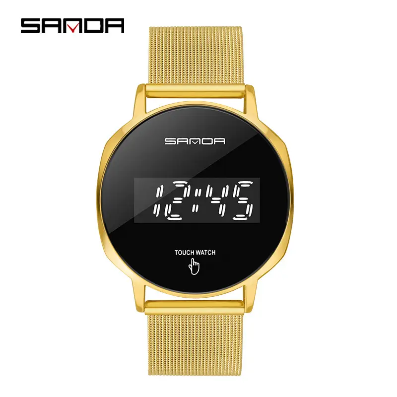 Sanda Touch Screen Watch Gold Mesh Strap Women