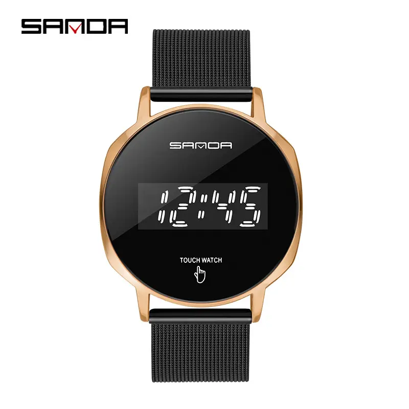 Sanda Touch Screen Watch Gold Mesh Strap Women
