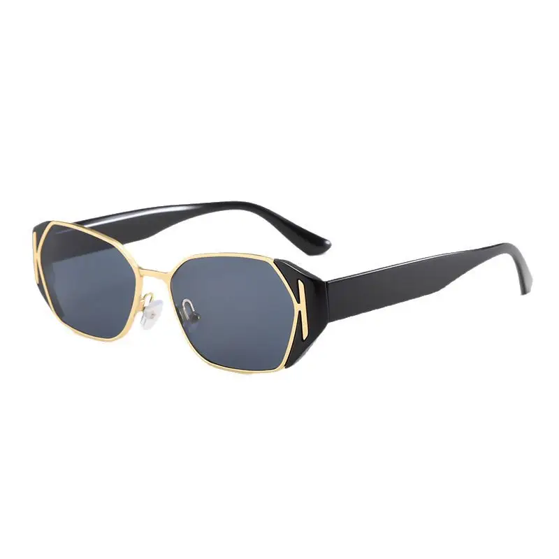 Women Ice Cube Mirror Sunglasses White Gold 2025
