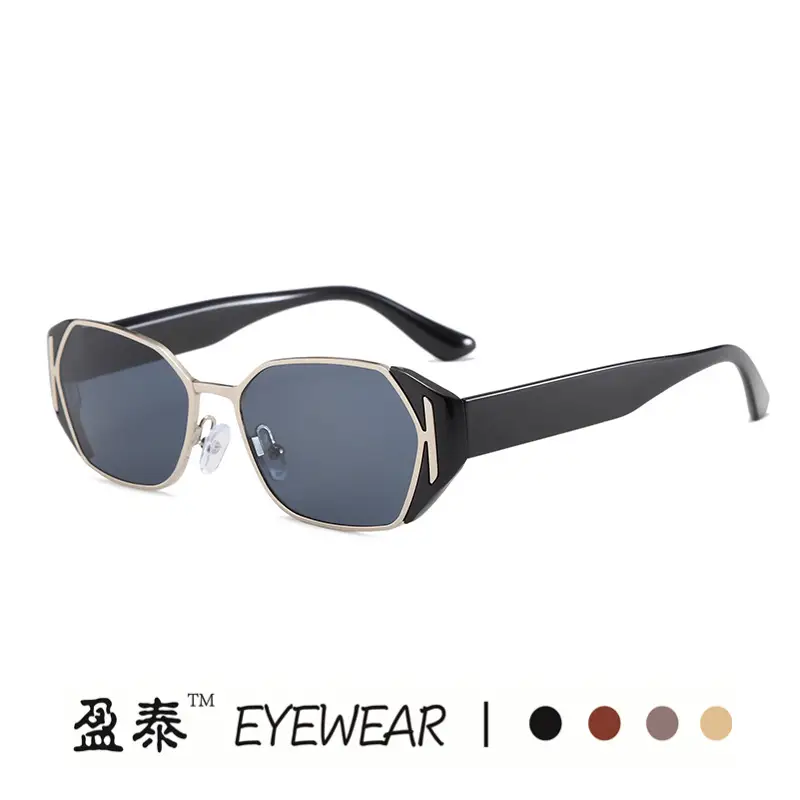 Women Ice Cube Mirror Sunglasses White Gold 2025