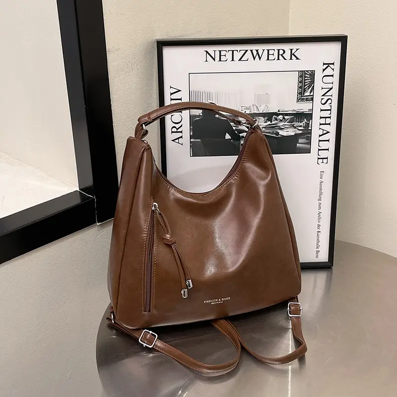 Brown Korean Style Women's Shoulder Tote Bag - Image 4