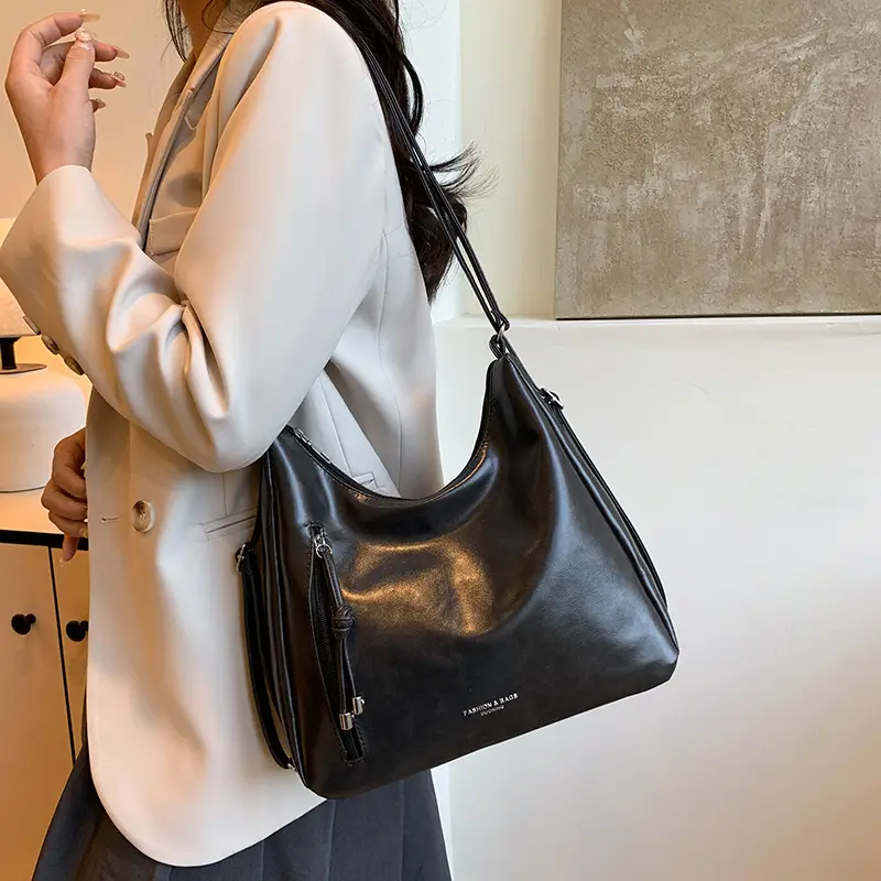 Brown Korean Style Women's Shoulder Tote Bag - Image 5