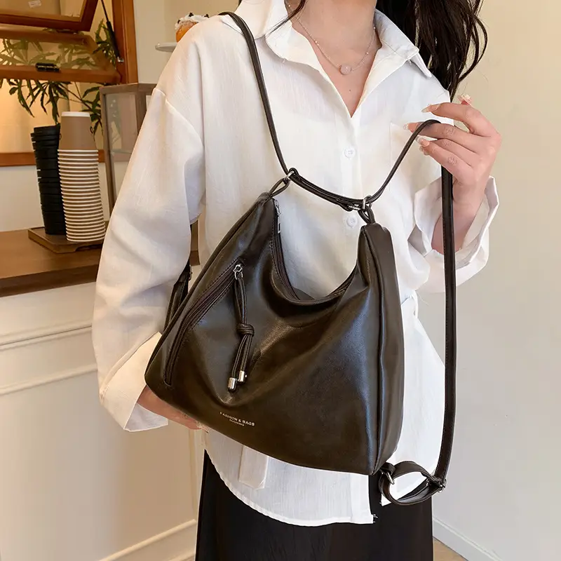 Brown Korean Style Women's Shoulder Tote Bag - Image 6