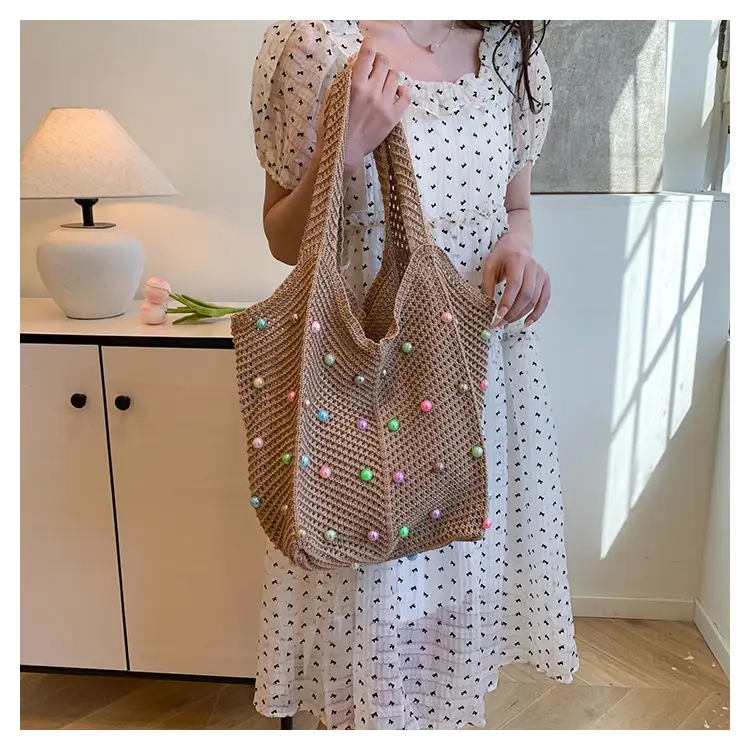 Green Embellished Knitted Women's Shoulder Bag — feature 22