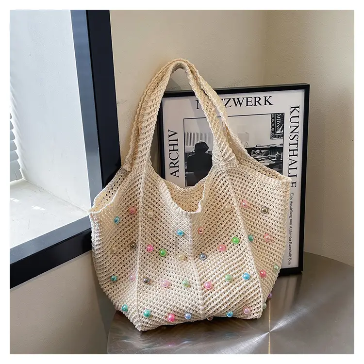 Green Embellished Knitted Women's Shoulder Bag — feature 24