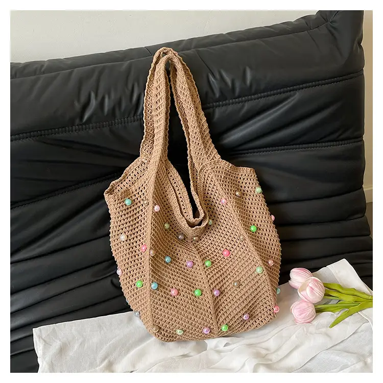 Green Embellished Knitted Women's Shoulder Bag — feature 26