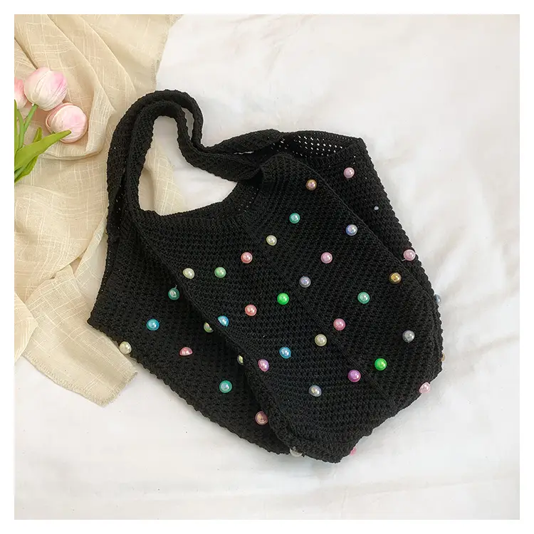 Green Embellished Knitted Women's Shoulder Bag — feature 29