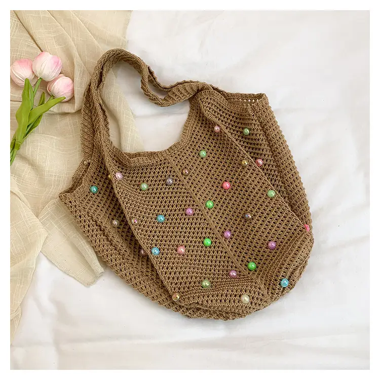 Green Embellished Knitted Women's Shoulder Bag — feature 30