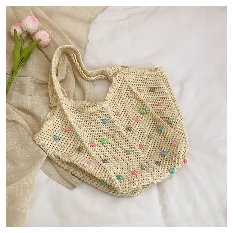 Green Embellished Knitted Women's Shoulder Bag — feature 31