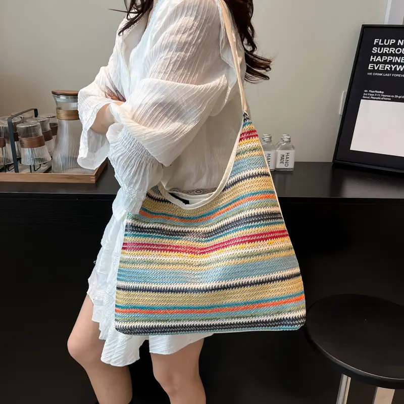 2025 Rainbow Stripe Women's Shoulder Bag - Image 5