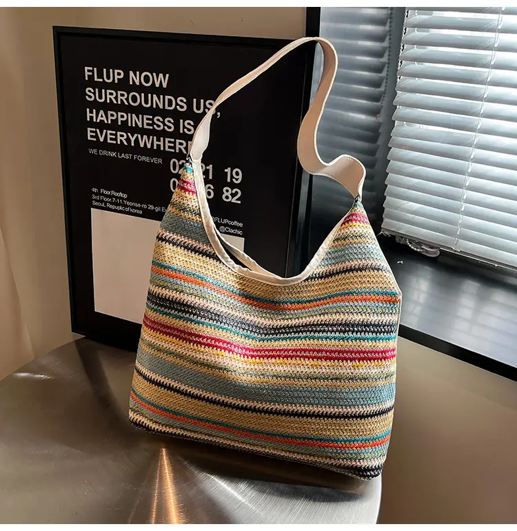 2025 Rainbow Stripe Women's Shoulder Bag — feature 11