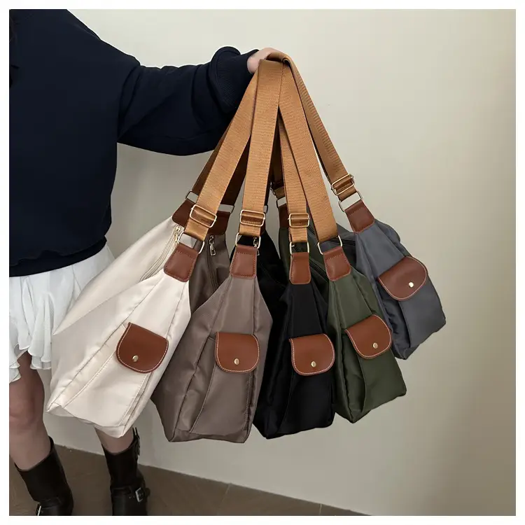 Women's White Oxford Tote Bag Large Capacity Crossbody Shoulder Commuter — feature 22