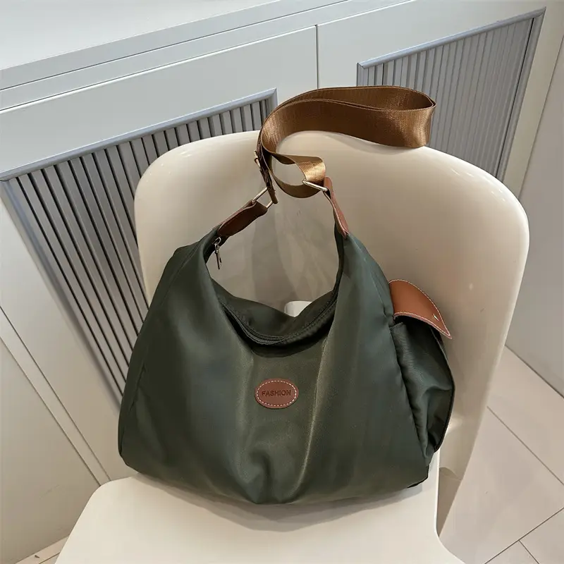 Women's White Oxford Tote Bag Large Capacity Crossbody Shoulder Commuter - Image 5