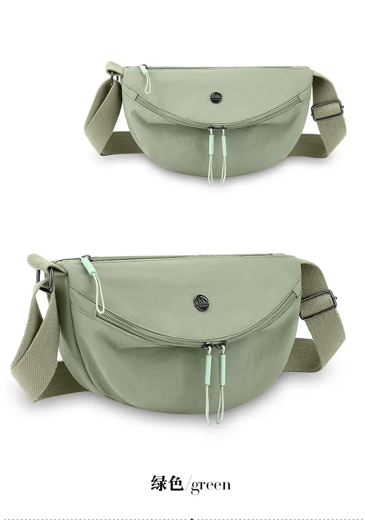 Lightweight Nylon Crossbody Bag Black with Adjustable Strap — feature 27