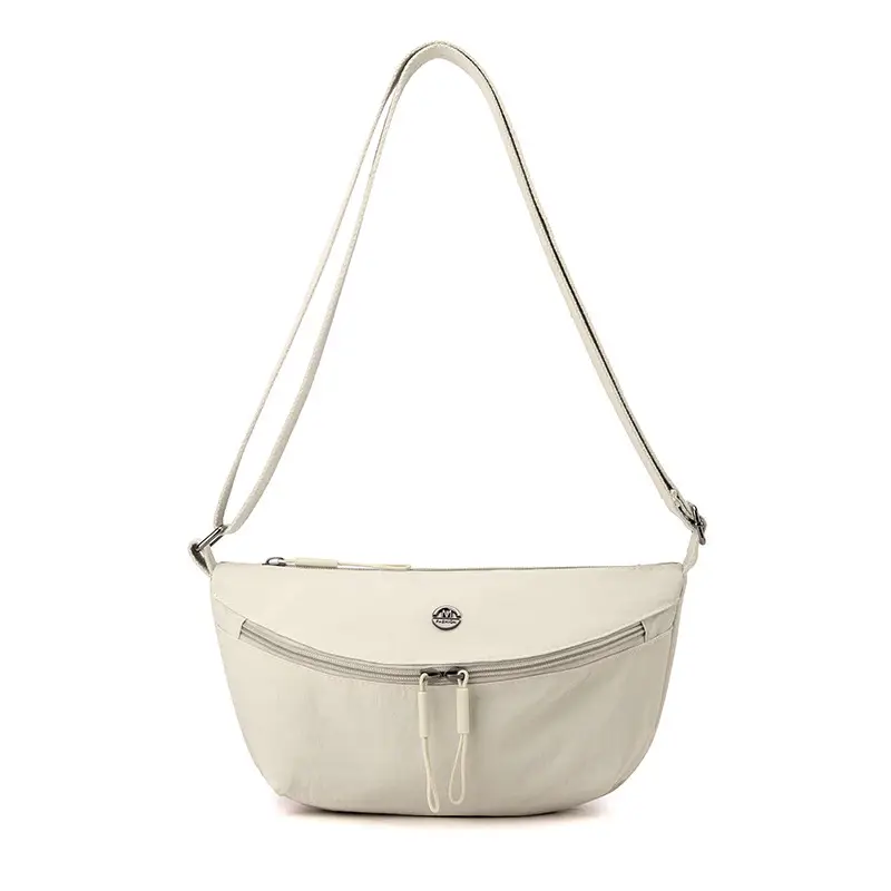 Lightweight Nylon Crossbody Bag Black with Adjustable Strap