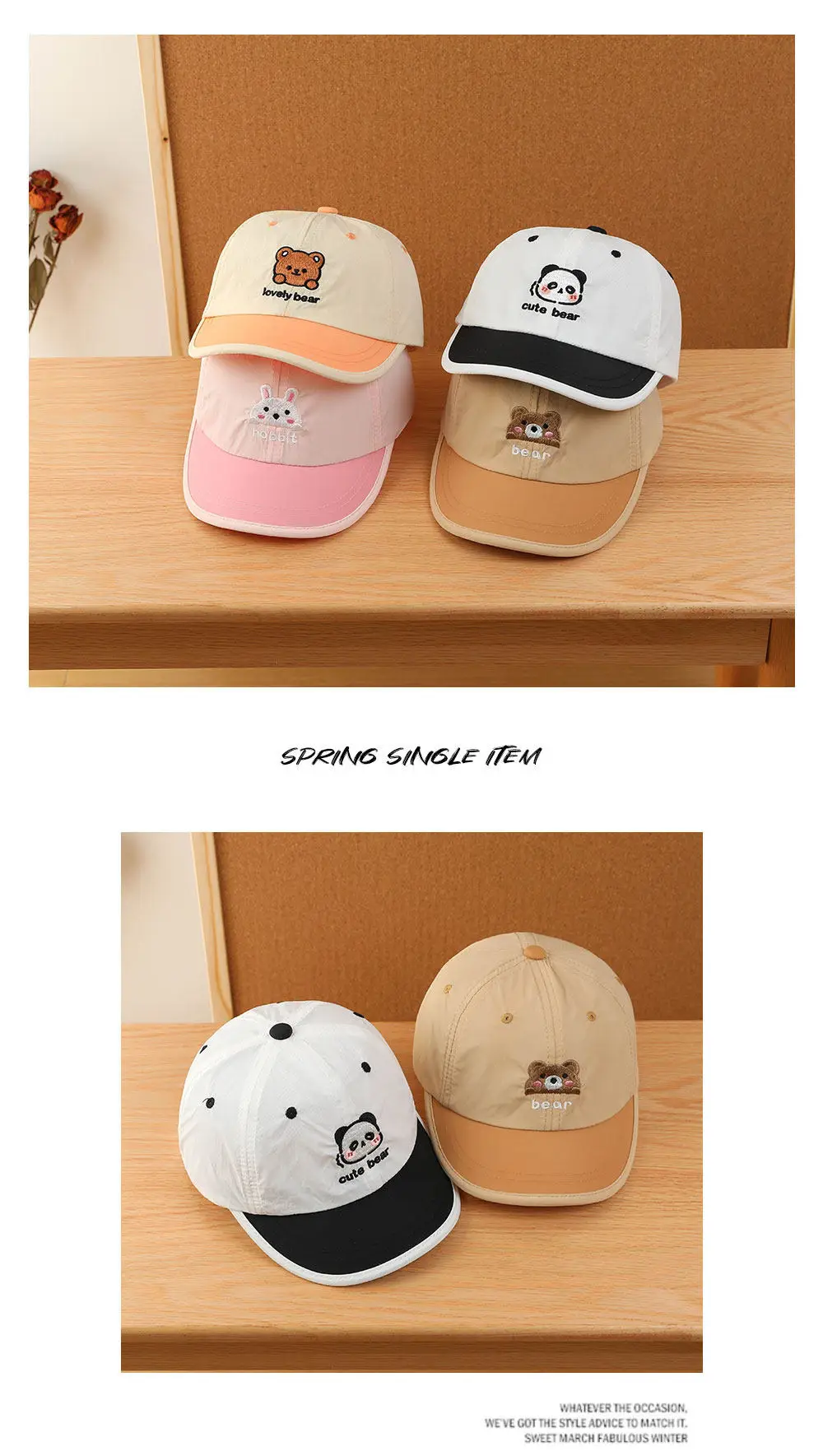 Pink Rabbit Cap for Girls & Boys Spring Fall Wear — feature 4