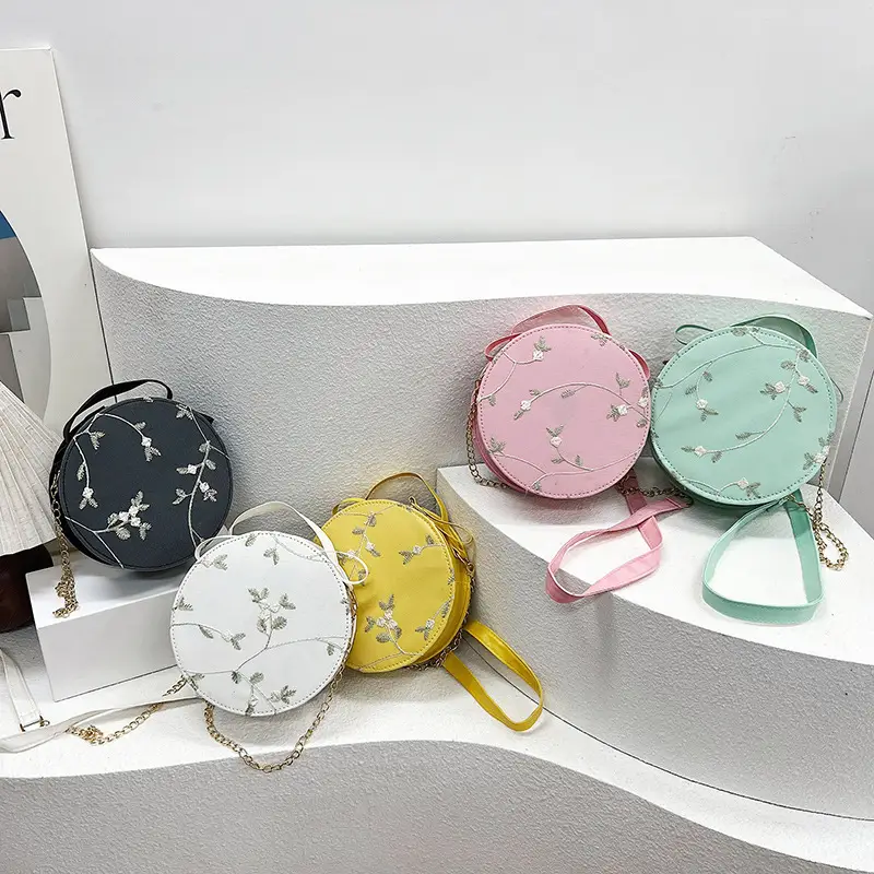 White Embroidered Crossbody Bag for Women