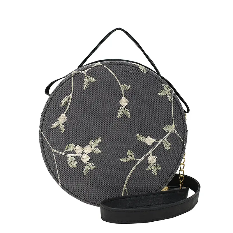 White Embroidered Crossbody Bag for Women