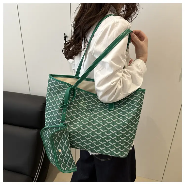 Blue Printed Vintage Mother-son Tote Bag 2025 Spring Summer — feature 14