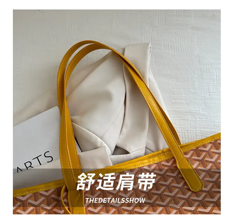 Blue Printed Vintage Mother-son Tote Bag 2025 Spring Summer — feature 5