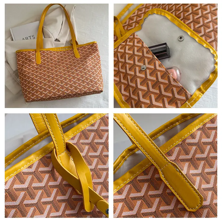 Blue Printed Vintage Mother-son Tote Bag 2025 Spring Summer — feature 7