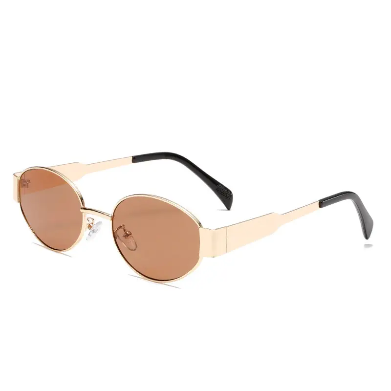 Retro Oval Frame Sunglasses with UV Protection - Image 6