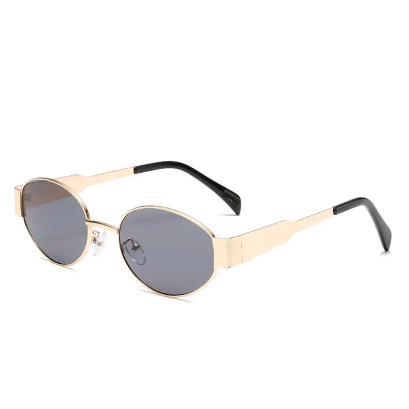 Retro Oval Frame Sunglasses with UV Protection - Image 3