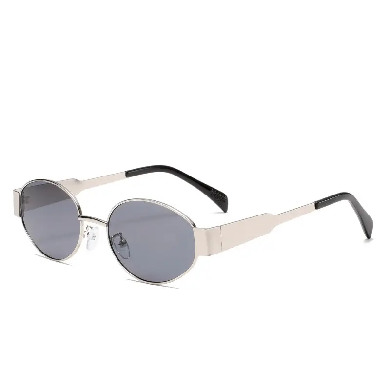 Retro Oval Frame Sunglasses with UV Protection - Image 4