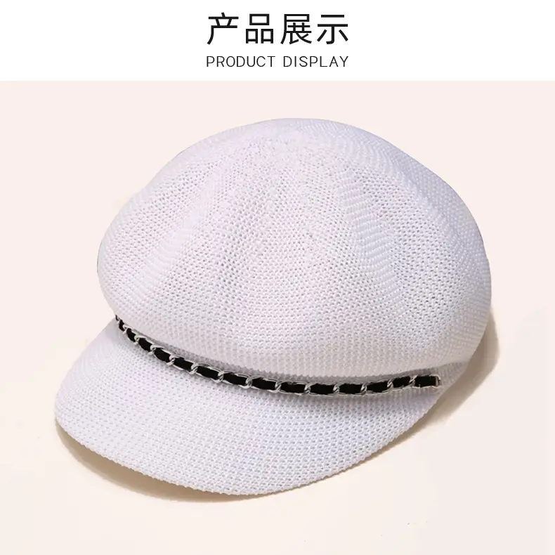 Women Summer Beret Sunscreen Cap Black Breathable — feature 6