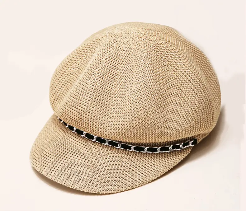 Women Summer Beret Sunscreen Cap Black Breathable — feature 7