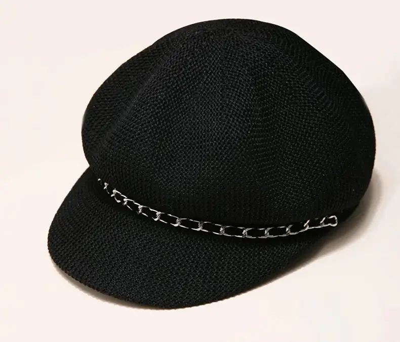 Women Summer Beret Sunscreen Cap Black Breathable — feature 8