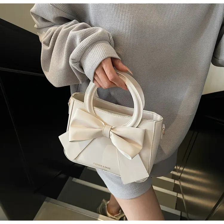 Women's White Bow Shoulder Bag 2025 New Style — feature 11