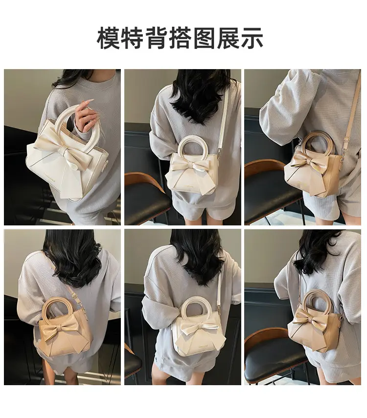 Women's White Bow Shoulder Bag 2025 New Style — feature 2